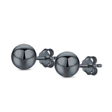 Ball Stud Earrings Round 925 Sterling Silver (2mm-18mm)