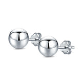 Ball Stud Earrings Round 925 Sterling Silver (2mm-18mm)