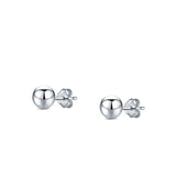 Ball Stud Earrings Round 925 Sterling Silver (2mm-18mm)