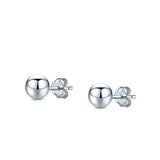 Ball Stud Earrings Round 925 Sterling Silver (2mm-18mm)