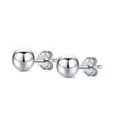 Ball Stud Earrings Round 925 Sterling Silver (2mm-18mm)