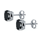 Stud Earrings Round Simulated Cubic Zirconia 925 Sterling Silver (3mm-12mm)