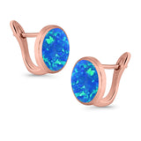 Stud Earrings Lab Created Opal 925 Sterling Silver (14mm)