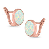 Stud Earrings Lab Created Opal 925 Sterling Silver (14mm)