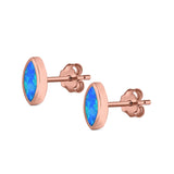 Marquise Stud Earrings Lab Created Opal 925 Sterling Silver (7mm)