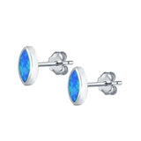 Marquise Stud Earrings Lab Created Opal 925 Sterling Silver (7mm)