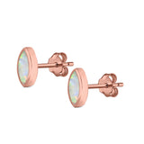 Marquise Stud Earrings Lab Created Opal 925 Sterling Silver (7mm)