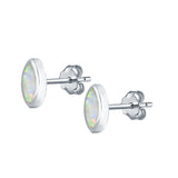 Marquise Stud Earrings Lab Created Opal 925 Sterling Silver (7mm)