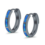 Hoop Earrings Created Opal 925 Sterling Silver (18mm)