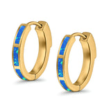 Hoop Earrings Created Opal 925 Sterling Silver (18mm)