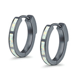 Hoop Earrings Created Opal 925 Sterling Silver (18mm)