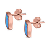 Leaf Stud Earrings Created Opal 925 Sterling Silver(11mm)