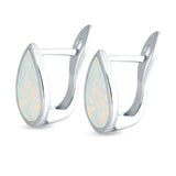 Pear Shape Stud Earrings Created Opal 925 Sterling Silver (16mm)