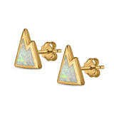 Mountain Stud Earrings Lab Created Opal 925 Sterling Silver