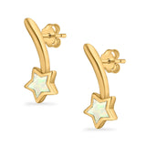 Shooting Star Stud Earrings Created Opal 925 Sterling Silver (13mm)