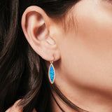 Drop Dangle Earrings Lab Created Opal 925 Sterling Silver (21mm)