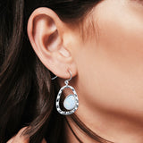 Drop Dangle Earrings Lab Created Opal 925 Sterling Silver (26mm)