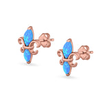 Stud Earrings Created Opal 925 Sterling Silver (12mm)