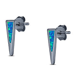 New Style Stud Earring Created Opal Solid 925 Sterling Silver (12.4mm)