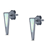 New Style Stud Earring Created Opal Solid 925 Sterling Silver (12.4mm)