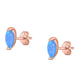 Art Deco Marquise Created Opal Solid 925 Sterling Silver (8.7mm)