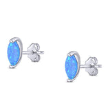 Art Deco Marquise Created Opal Solid 925 Sterling Silver (8.7mm)