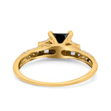 Art Deco Princess Cut Wedding Engagement Bridal Ring Baguette Round Simulated Cubic Zirconia 925 Sterling Silver