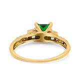 Art Deco Princess Cut Wedding Engagement Bridal Ring Baguette Round Simulated Cubic Zirconia 925 Sterling Silver