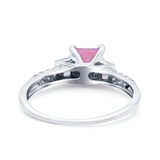 Art Deco Princess Cut Wedding Engagement Bridal Ring Baguette Round Simulated Cubic Zirconia 925 Sterling Silver