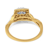 14K Gold 0.35ct Square 9mm G SI Diamond Twisted Band Engagement Wedding Ring