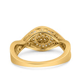 Half Eternity Halo Art Deco Ring Wedding Engagement Infinity Band Round Pave Simulated Cubic Zirconia 925 Sterling Silver