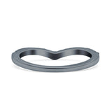 Chevron Midi Half Eternity Ring Wedding Engagement Band Round Simulated Cubic Zirconia 925 Sterling Silver