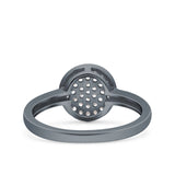 Art Deco Wedding Engagement Bridal Ring Round Simulated Cubic Zirconia 925 Sterling Silver