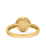 Art Deco Wedding Engagement Bridal Ring Round Simulated Cubic Zirconia 925 Sterling Silver