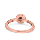 Art Deco Ring Wedding Engagement Band Round Pave Simulated Cubic Zirconia 925 Sterling Silver (7mm)