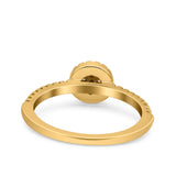 Art Deco Ring Wedding Engagement Band Round Pave Simulated Cubic Zirconia 925 Sterling Silver (7mm)