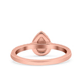 Art Deco Pear Halo Wedding Engagement Bridal Ring Round Simulated Cubic Zirconia 925 Sterling Silver