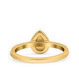 Art Deco Pear Halo Wedding Engagement Bridal Ring Round Simulated Cubic Zirconia 925 Sterling Silver