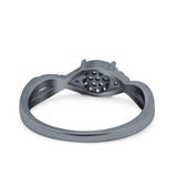 Infinity Wedding Band Engagement Ring Round Pave Simulated Cubic Zirconia 925 Sterling Silver (6mm)