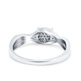 Infinity Wedding Band Engagement Ring Round Pave Simulated Cubic Zirconia 925 Sterling Silver (6mm)