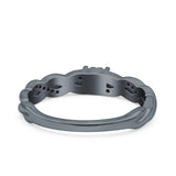 Crisscross Band Wedding Ring Round Pave Simulated Cubic Zirconia 925 Sterling Silver (4mm)