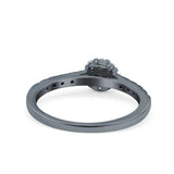 Art Deco Band Wedding Ring Round Pave Simulated Cubic Zirconia 925 Sterling Silver (6mm)