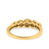 5 Flower Ring Wedding Engagement Band Round Pave Simulated Cubic Zirconia 925 Sterling Silver (5mm)