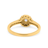 Art Deco Engagement Wedding Ring Band Round Pave Simulated Cubic Zirconia 925 Sterling Silver (6mm)