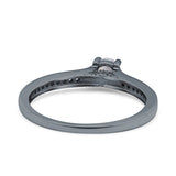 Art Deco Band Wedding Ring Round Pave Simulated Cubic Zirconia 925 Sterling Silver (4mm)