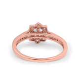 Art Deco Wedding Band Engagement Ring Round Pave Simulated Cubic Zirconia 925 Sterling Silver (7mm)