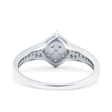 Wedding Engagement Ring Band Round Pave Simulated Cubic Zirconia 925 Sterling Silver (9mm)