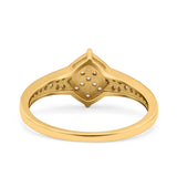 Wedding Engagement Ring Band Round Pave Simulated Cubic Zirconia 925 Sterling Silver (9mm)