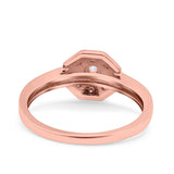 Art Deco Star Wedding Ring Band Round Pave Simulated Cubic Zirconia 925 Sterling Silver (9mm)