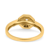 Art Deco Star Wedding Ring Band Round Pave Simulated Cubic Zirconia 925 Sterling Silver (9mm)